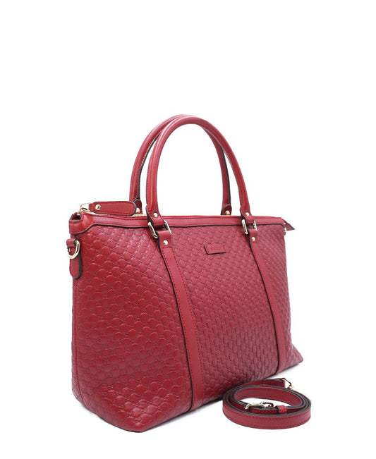 Gucci Guccissima Red Leather Tote Style 1