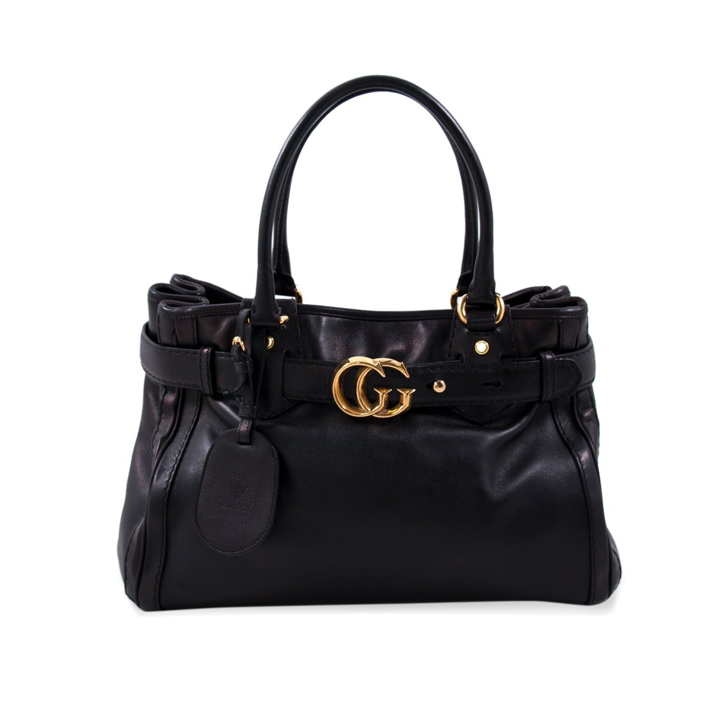 Gucci Leather Canvas Shoulder Bag Style 34