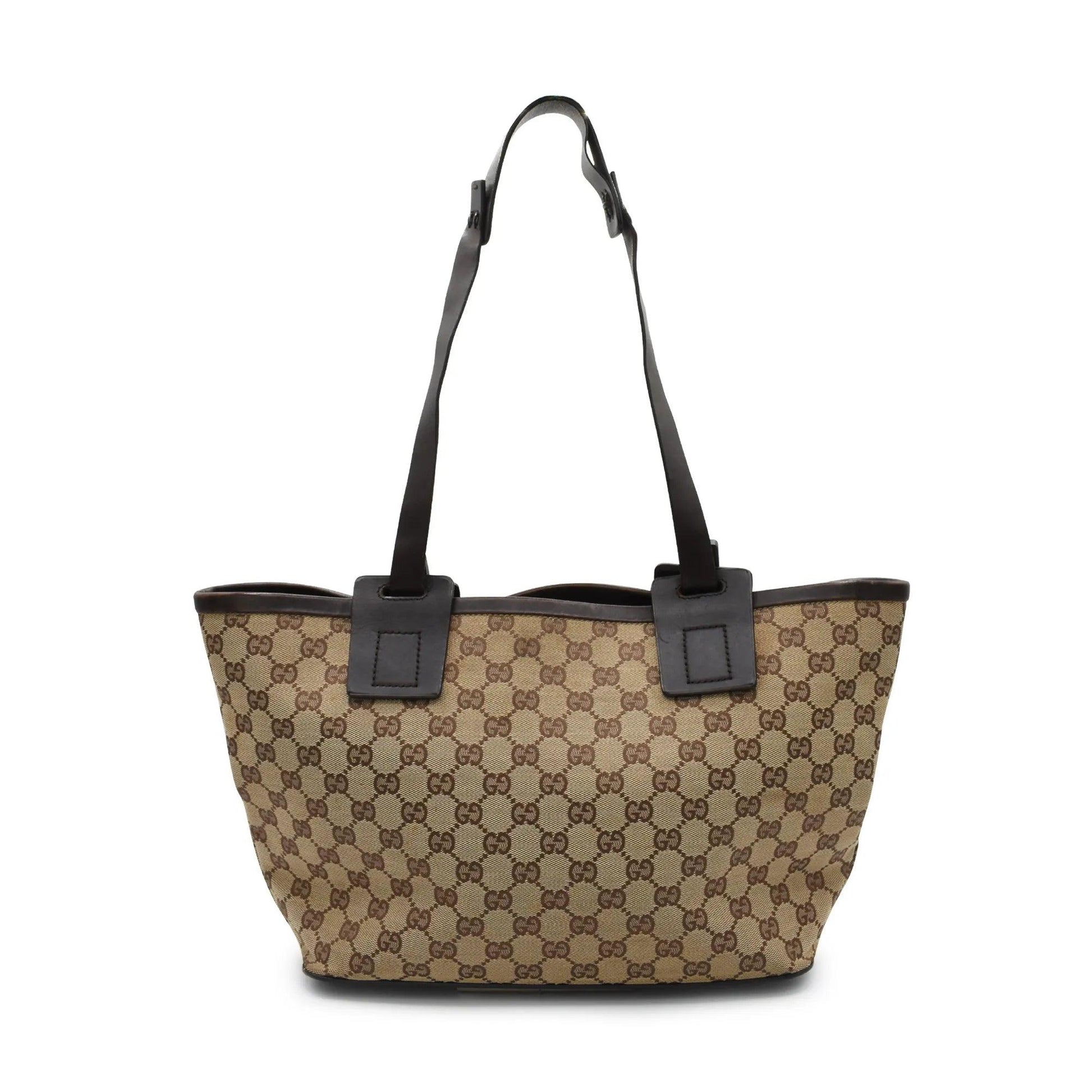 Gucci Monogram Leather Canvas Tote