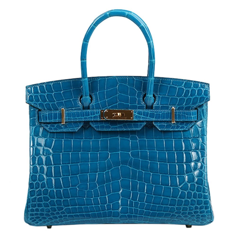 HermesBirkin 30 Bag Blue Izmir Crocodile