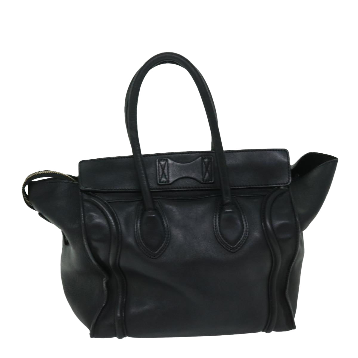 Luxury CELINE Luggage Phantom Tote Bag Leather Black hk1138