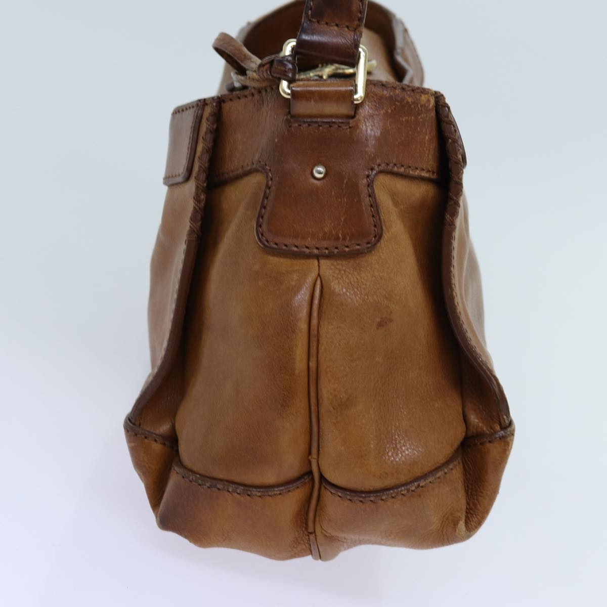 Luxury CELINE Shoulder Bag Leather Brown hk1239