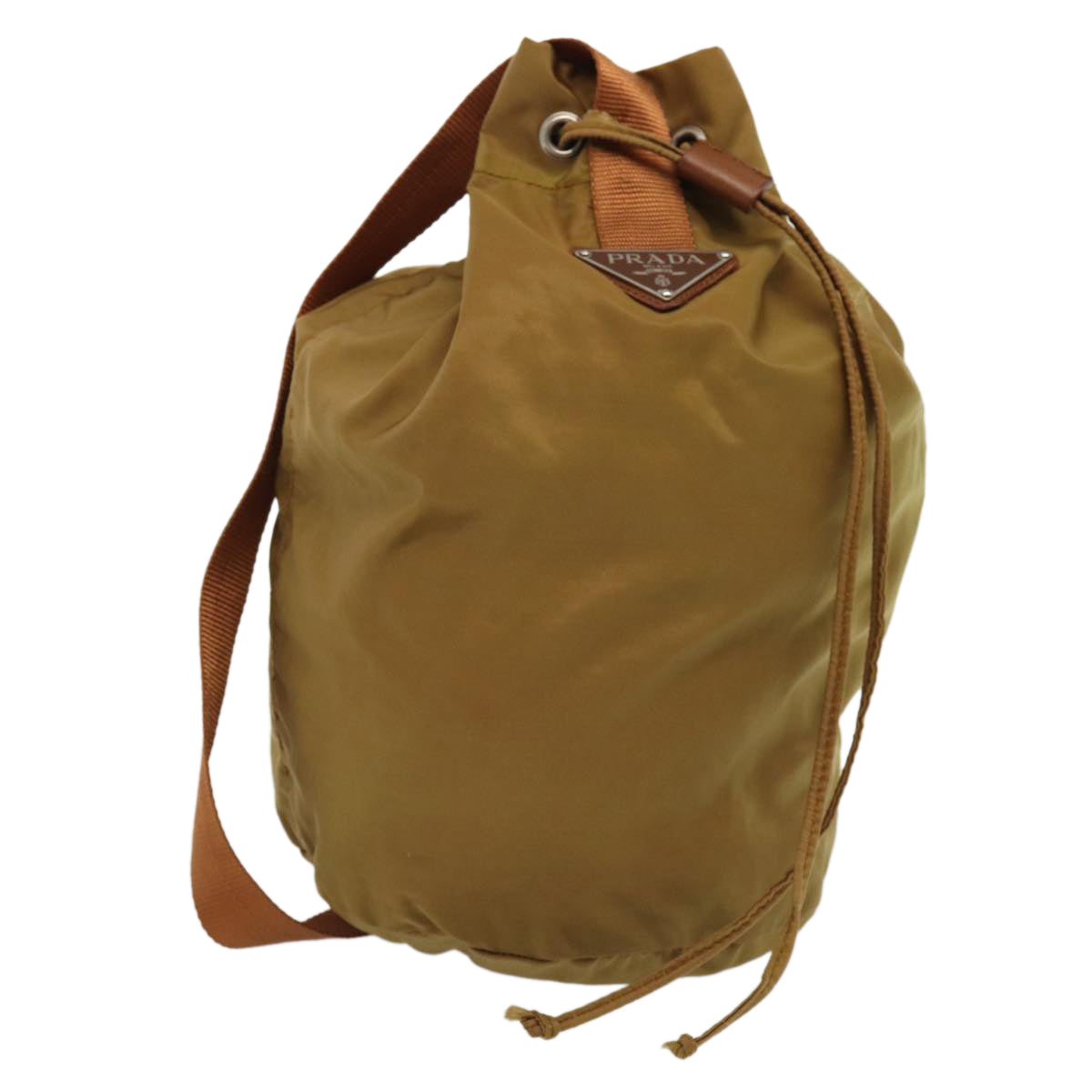 PRADA Shoulder Bag Nylon Brown Auth