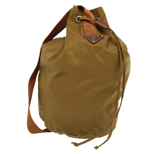 PRADA Shoulder Bag Nylon Brown Auth