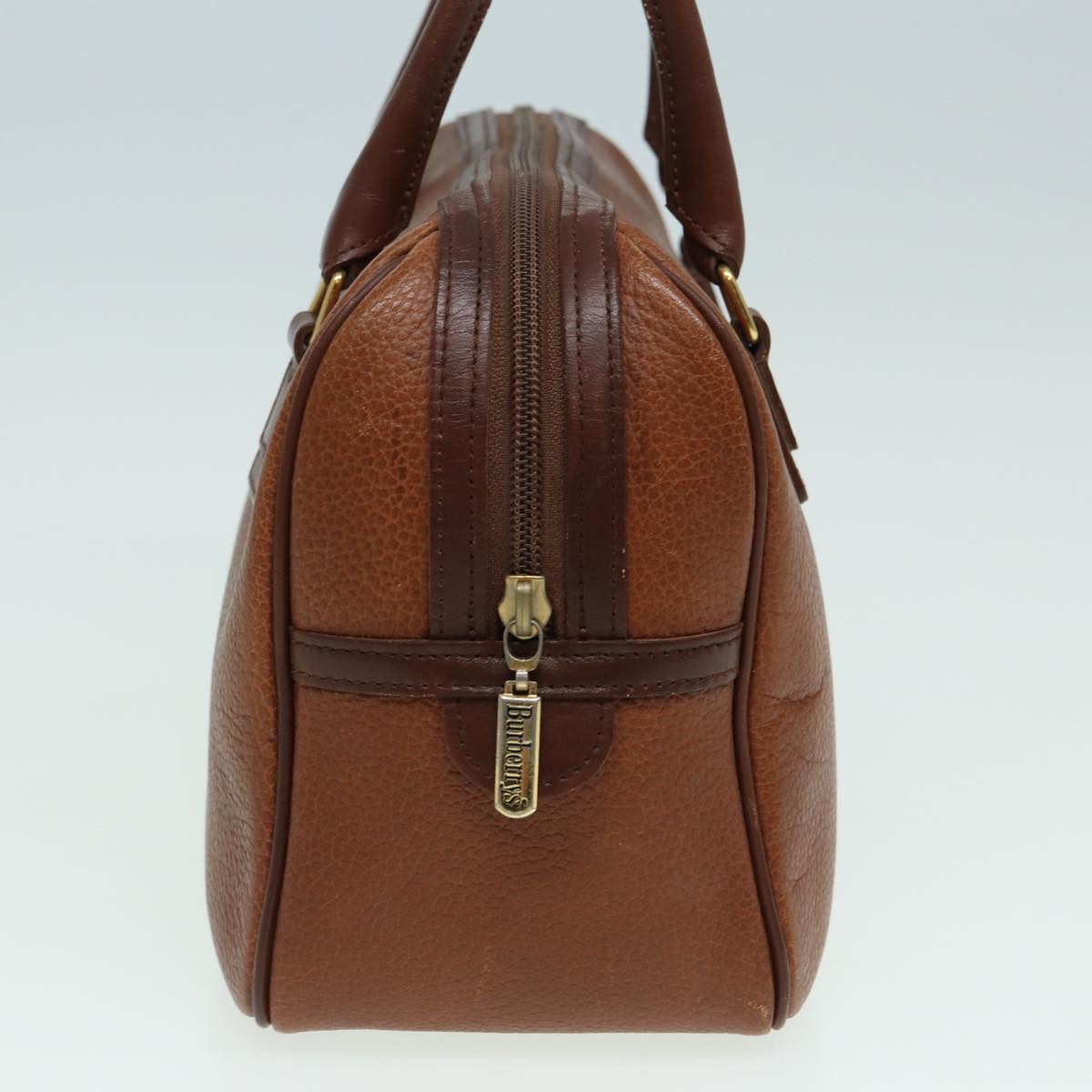 BurberrySs Hand Bag Leather Brown Auth hk1457
