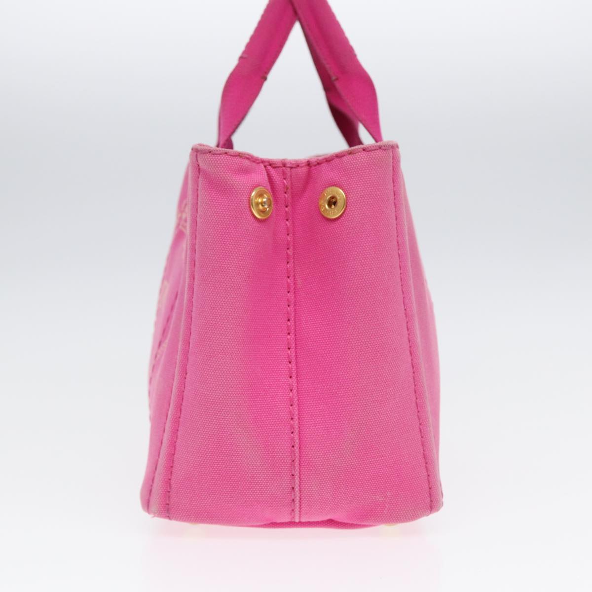 PRADA Canapa PM Hand Bag Canvas Pink Auth