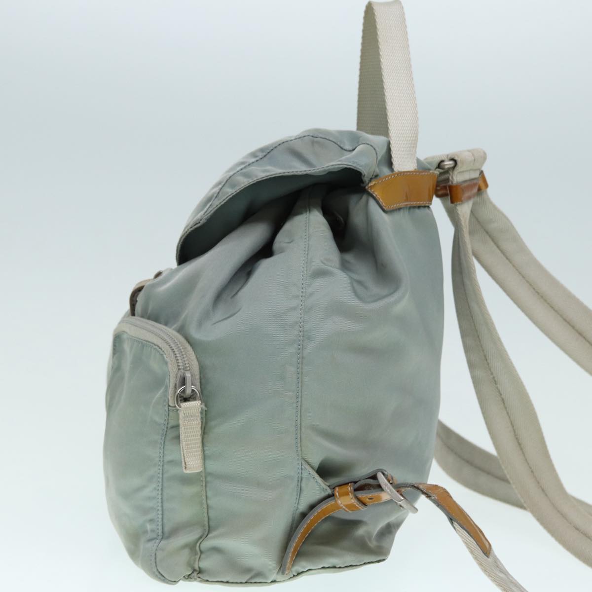 PRADA Backpack Nylon Blue Silver Auth