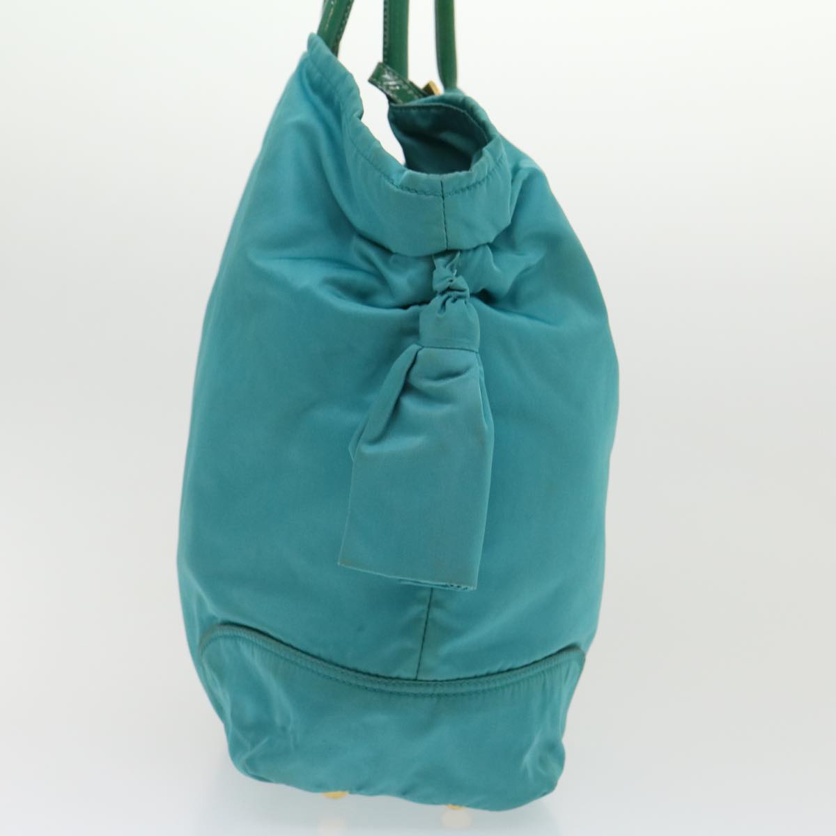 Prada Hand Bag Nylon Turquoise Blue