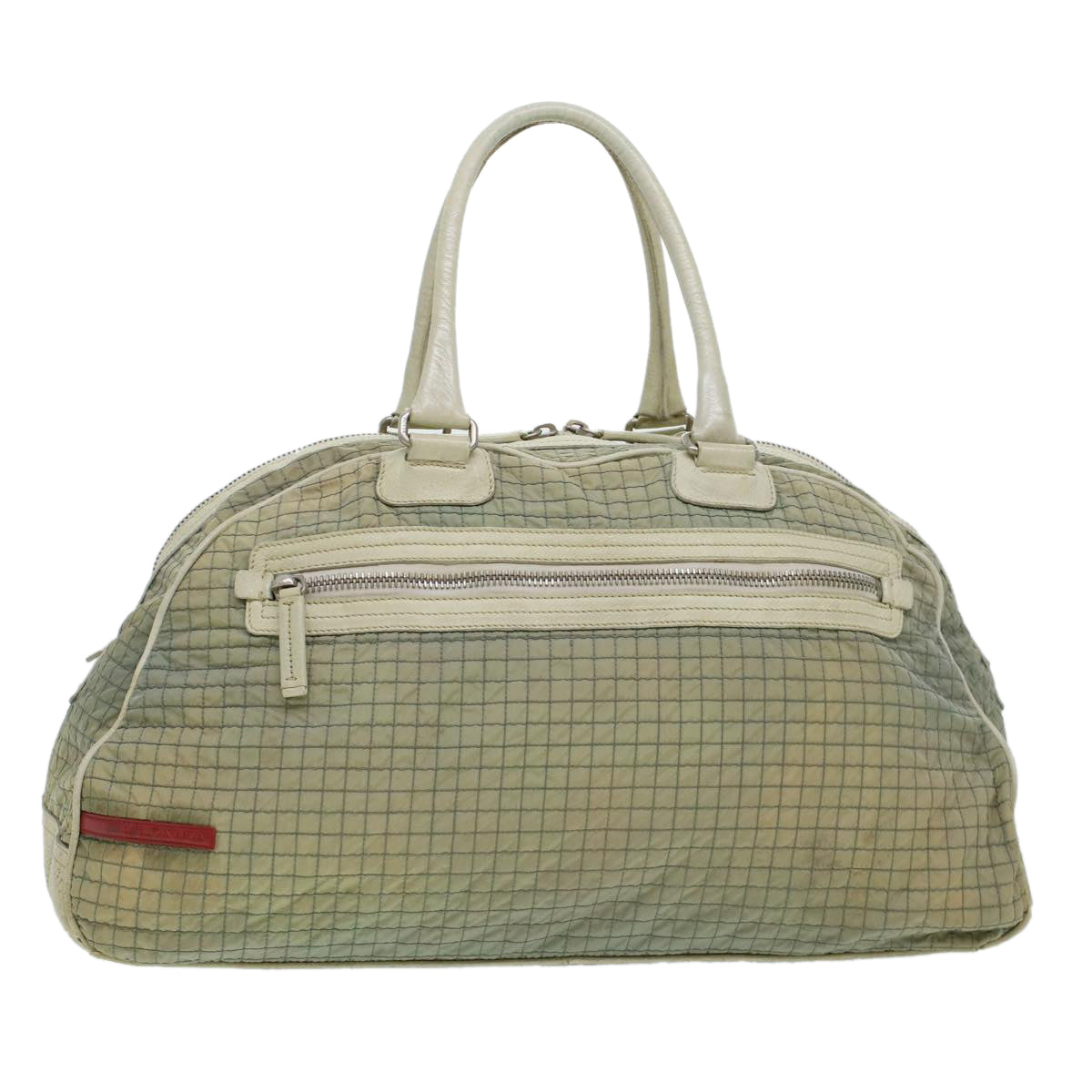 Prada Quilted Boston Bag Nylon Gray