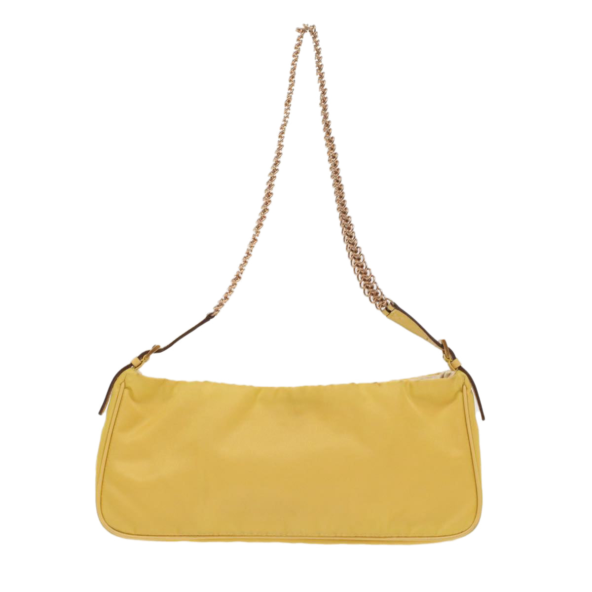 Prada Chain Shoulder Bag Nylon Yellow