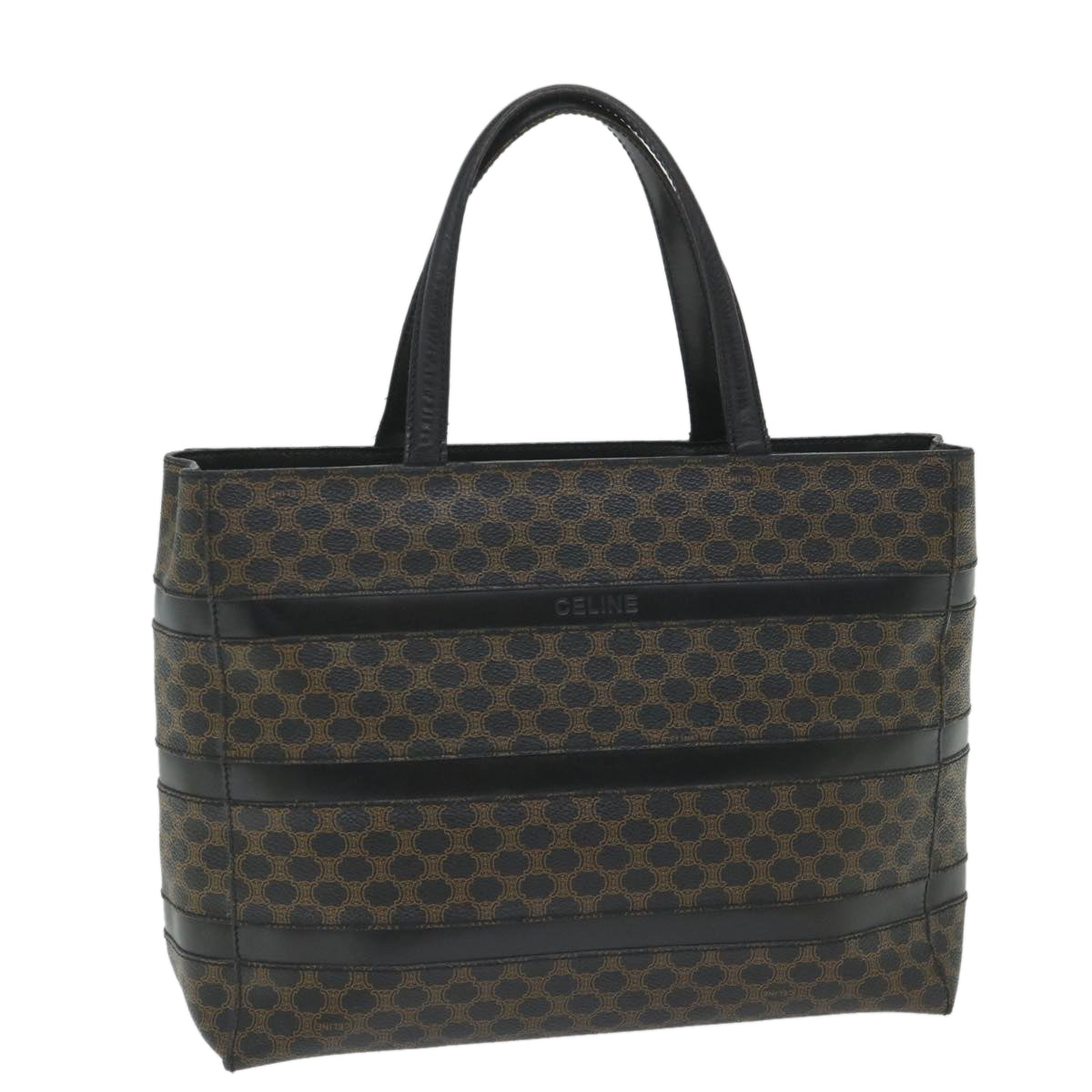 Luxury CELINE Macadam Canvas Tote Bag PVC Leather Black hk888
