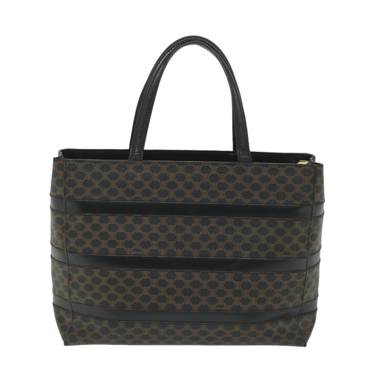 Luxury CELINE Macadam Canvas Tote Bag PVC Leather Black hk888