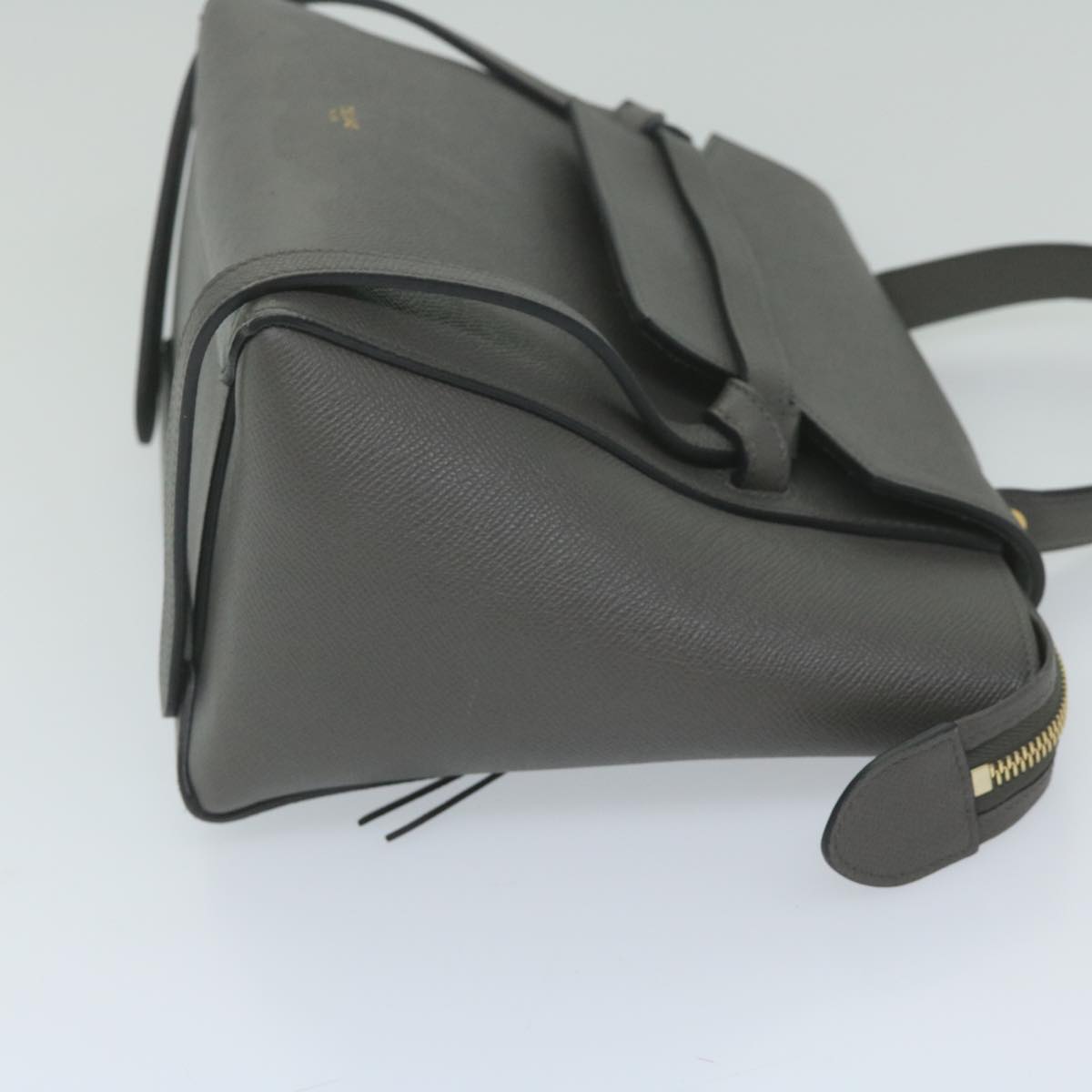 Luxury CELINE Micro Belt Hand Bag Leather Gray hk968
