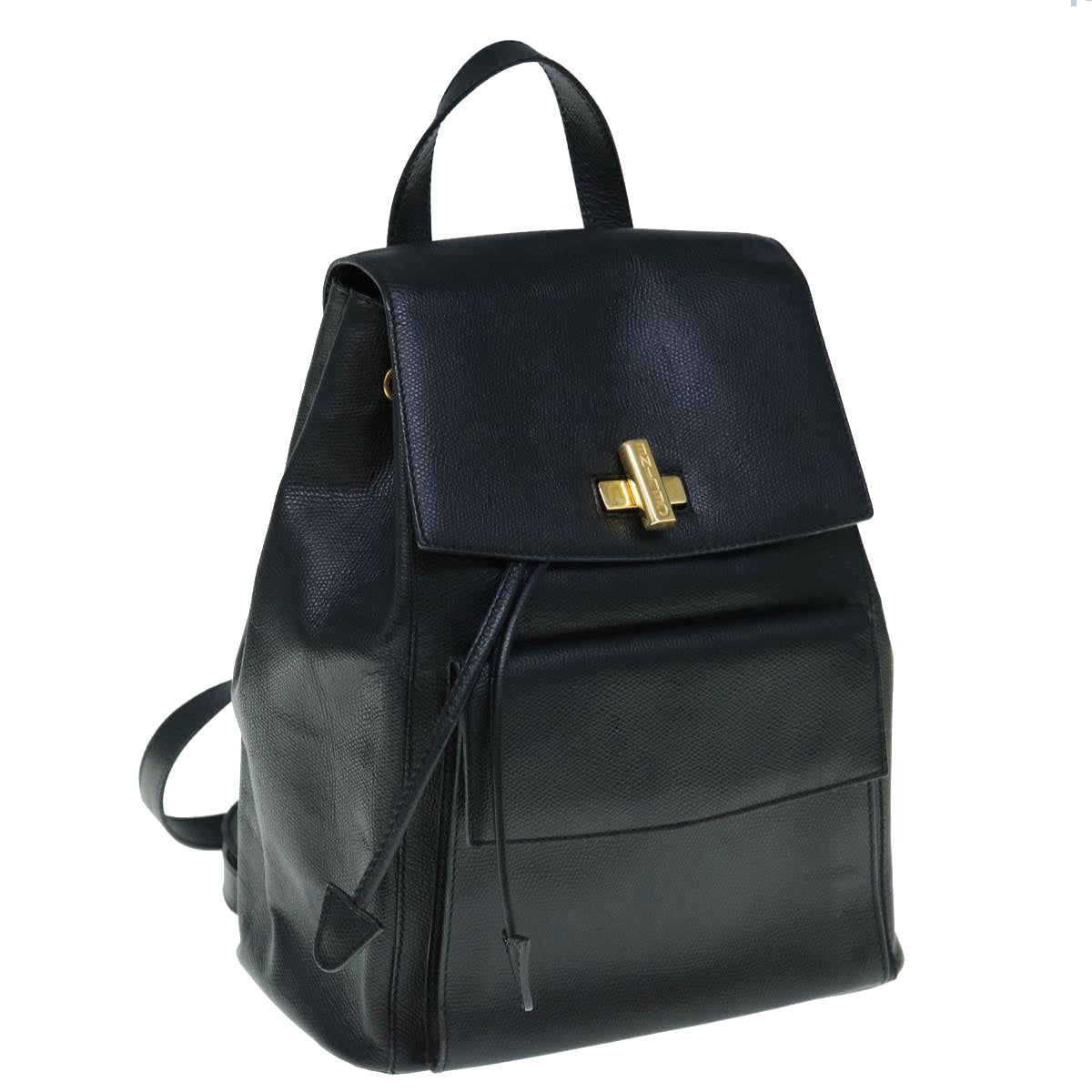 Luxury CELINE Macadam Backpack Leather Black hk993