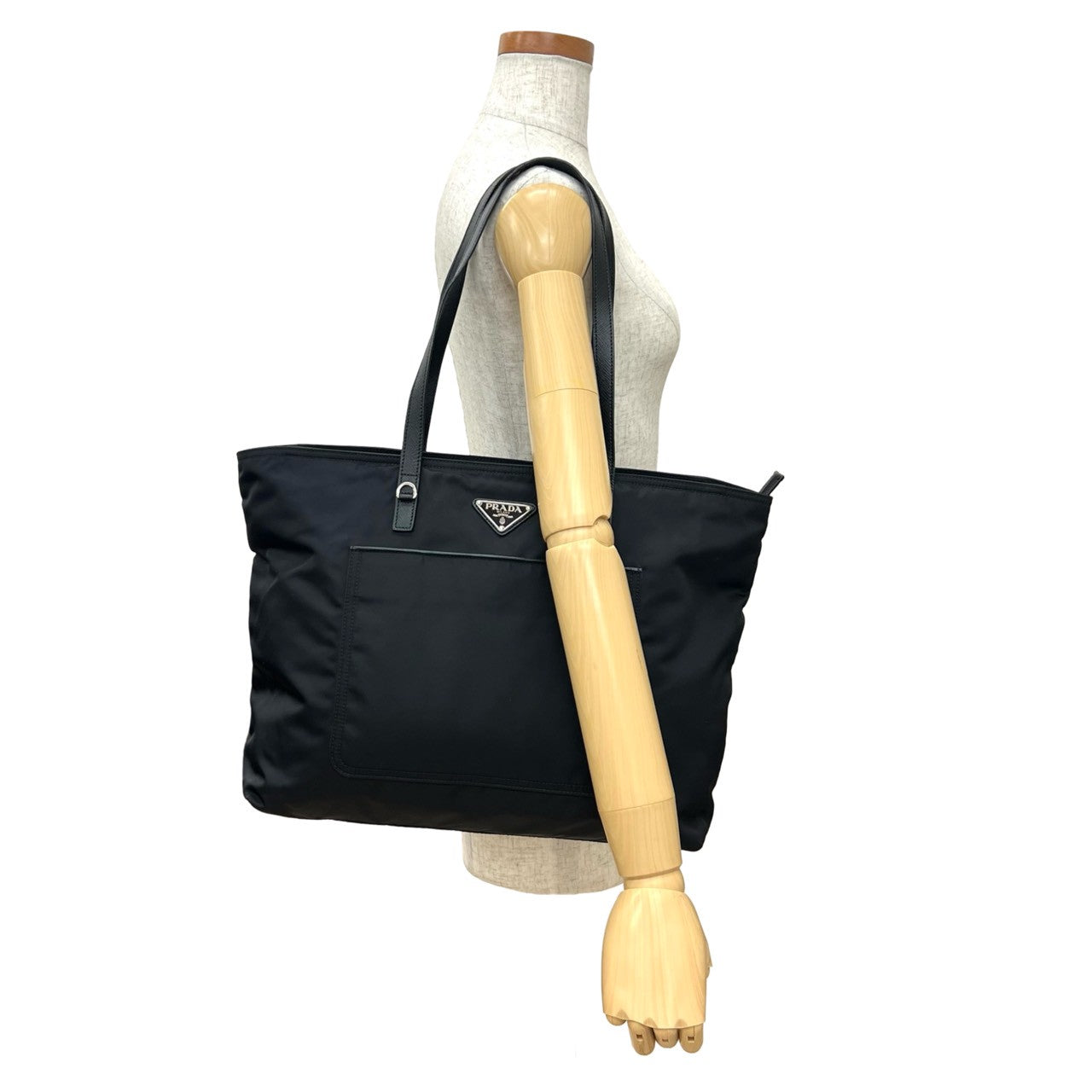 Prada Saffiano Leather Tessuto Nylon Tote Bag