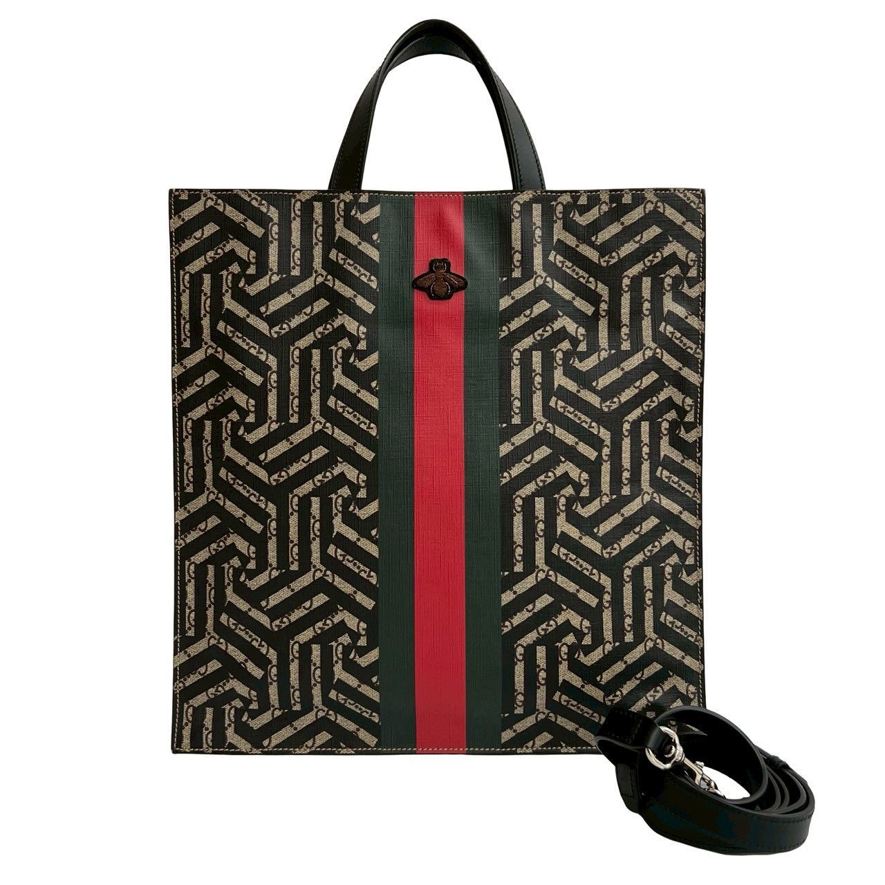 Gucci GG Kaleido Bee Leather 2way Tote Bag