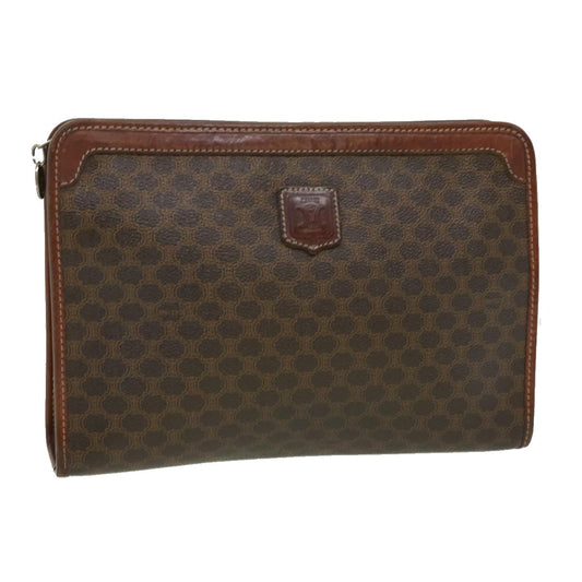 Luxury CELINE Macadam Canvas Clutch Bag PVC Leather Brown im378