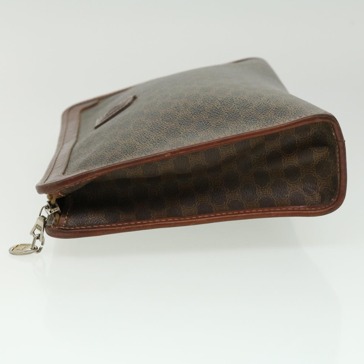 Luxury CELINE Macadam Canvas Clutch Bag PVC Leather Brown im378