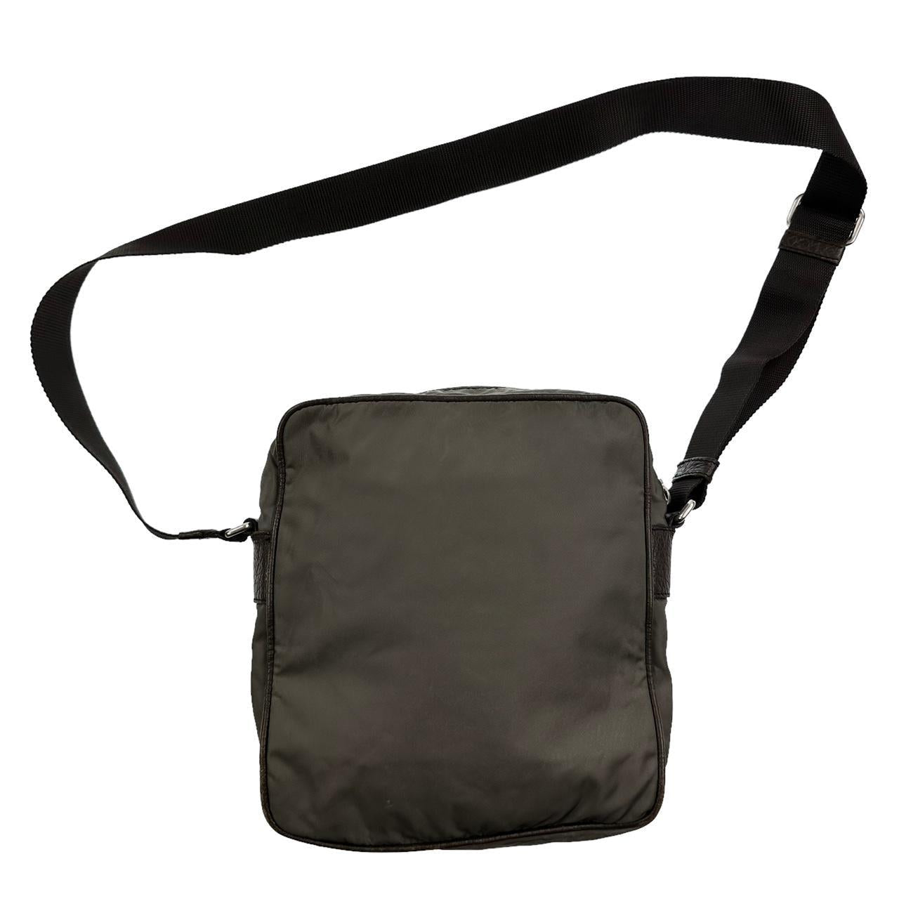 Prada nylon and leather cross body bag