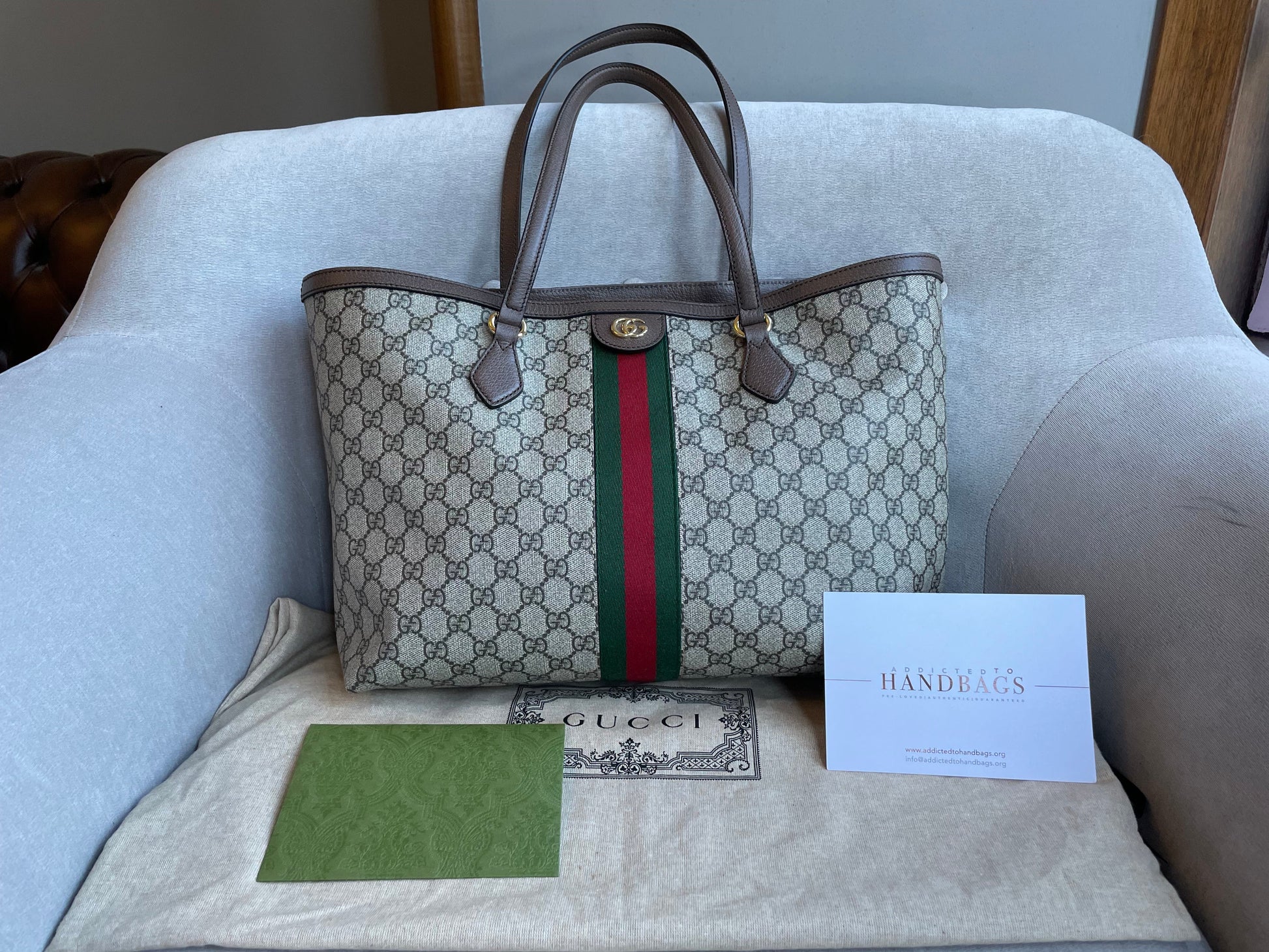 Gucci Ophidia Leather Canvas Tote Style 4