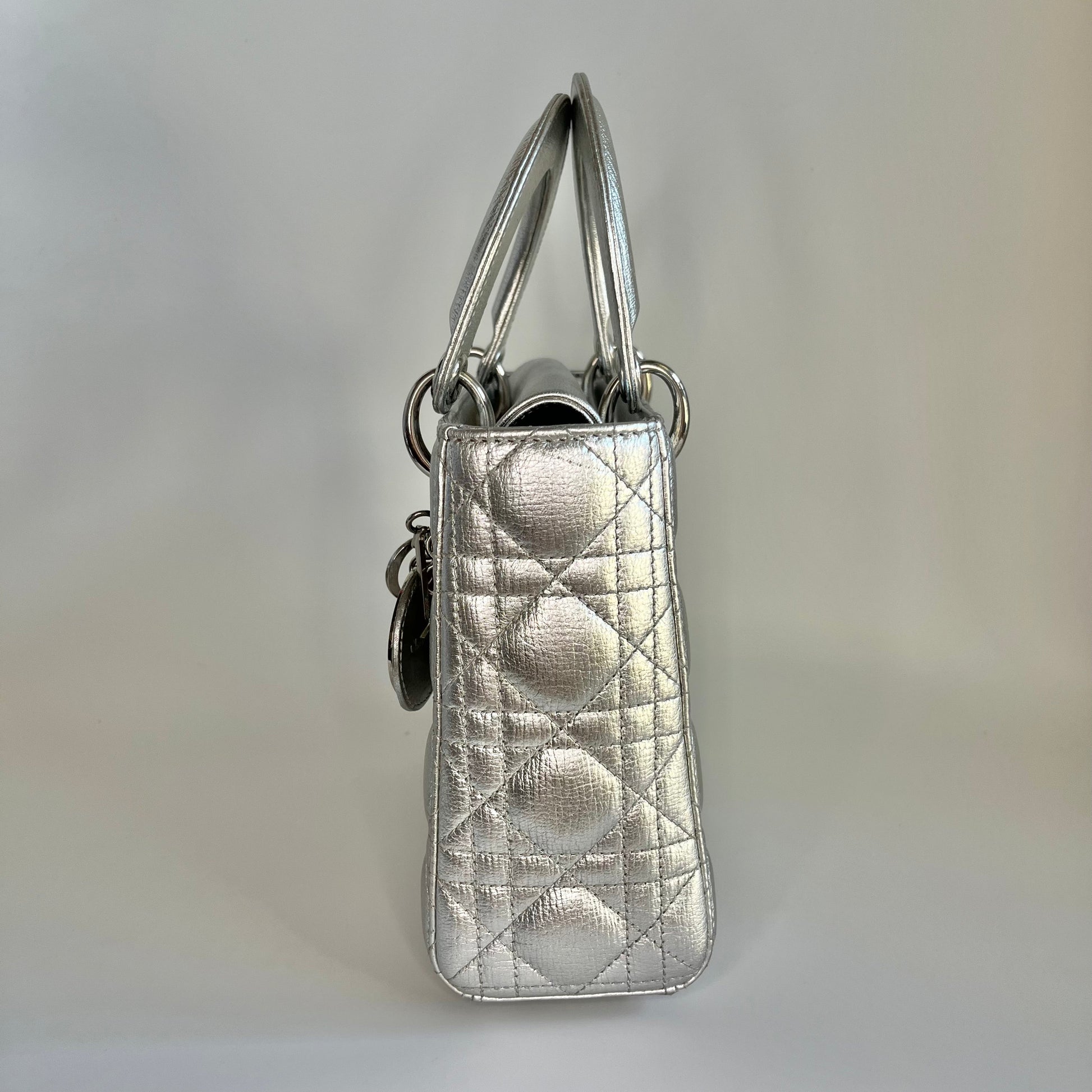 Lady Dior ABCdior Small Silver Cannage Lambskin Handbag