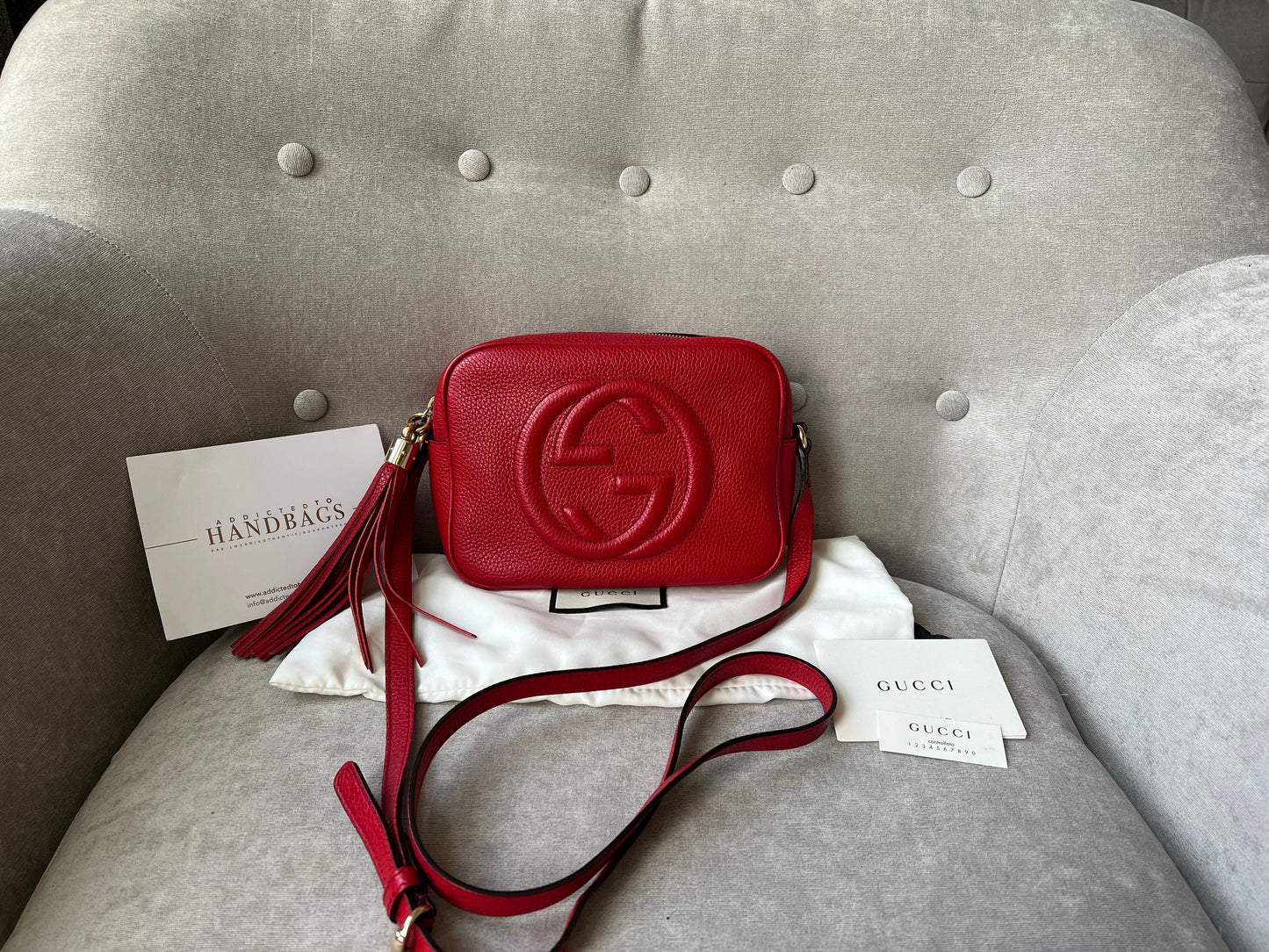 Gucci Soho Red Leather Shoulder Bag Style 2