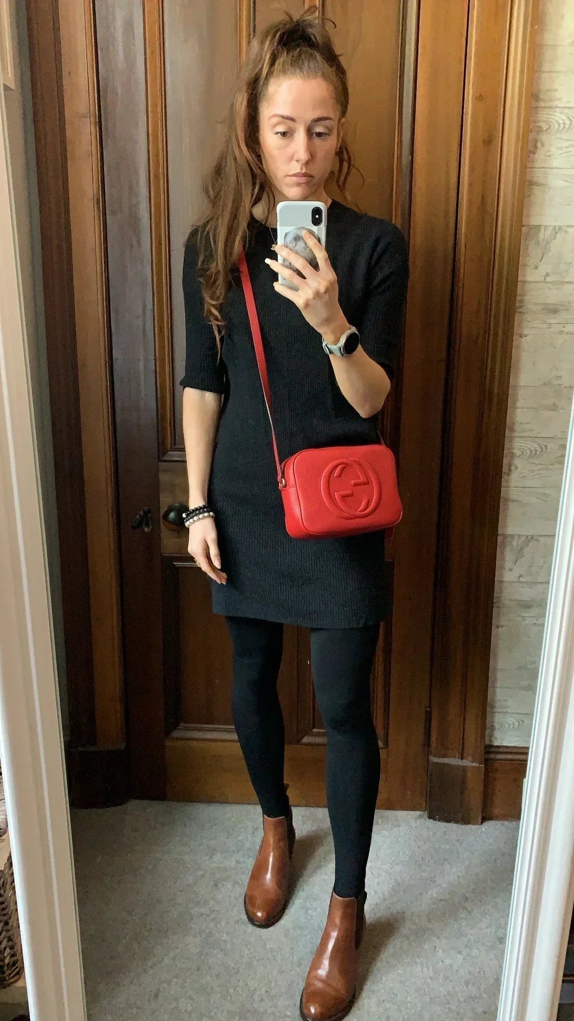 Gucci Soho Red Leather Shoulder Bag Style 6