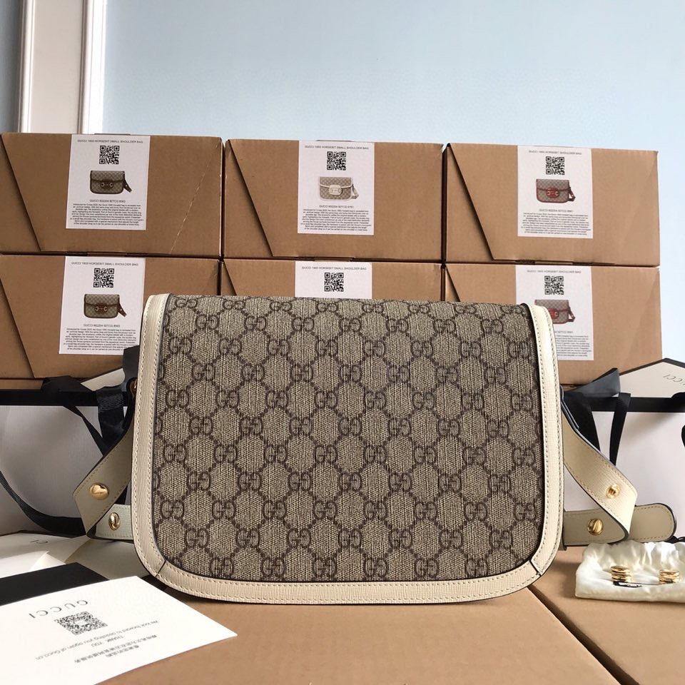 Gucci Horsebit Leather Nylon Shoulder Bag Style 4
