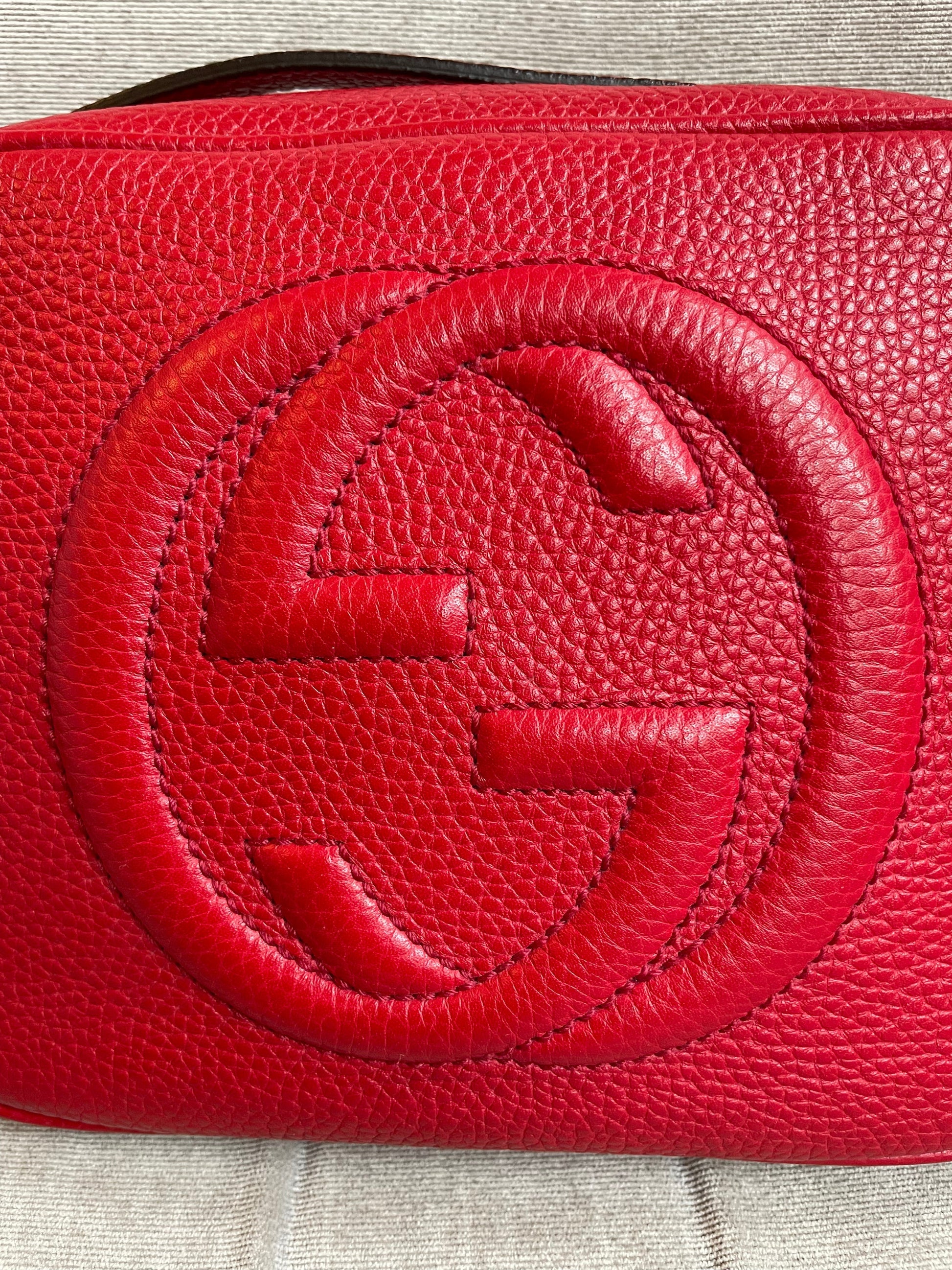 Gucci Soho Red Leather Shoulder Bag Style 1