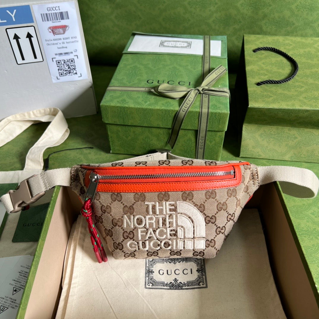 Gucci Nylon Leather Canvas Handbag