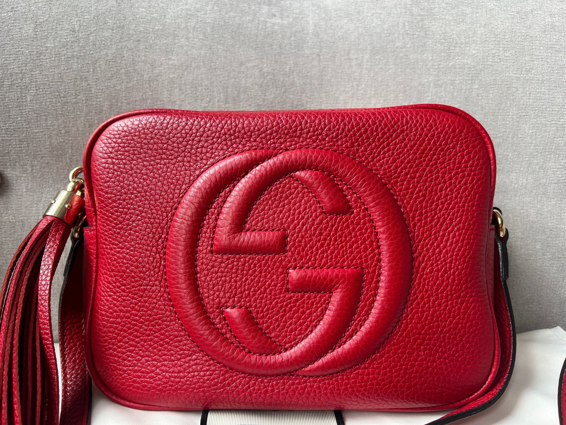Gucci Soho Red Leather Shoulder Bag Style 5