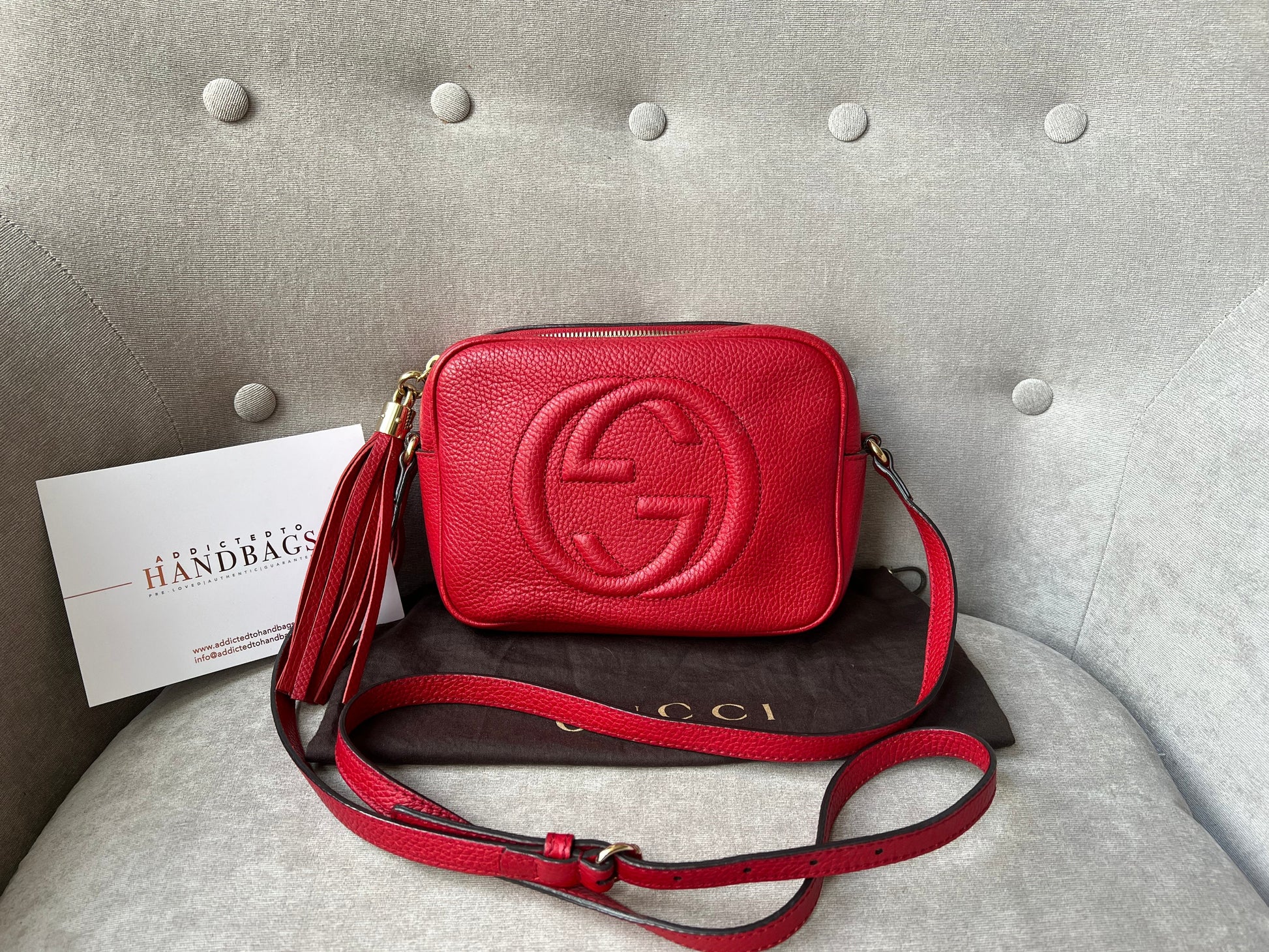 Gucci Soho Red Leather Shoulder Bag Style 3