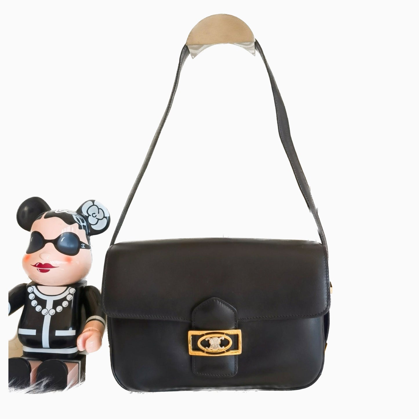CELINE Crecy Classic Flap Black Box Leather crossbody bag
