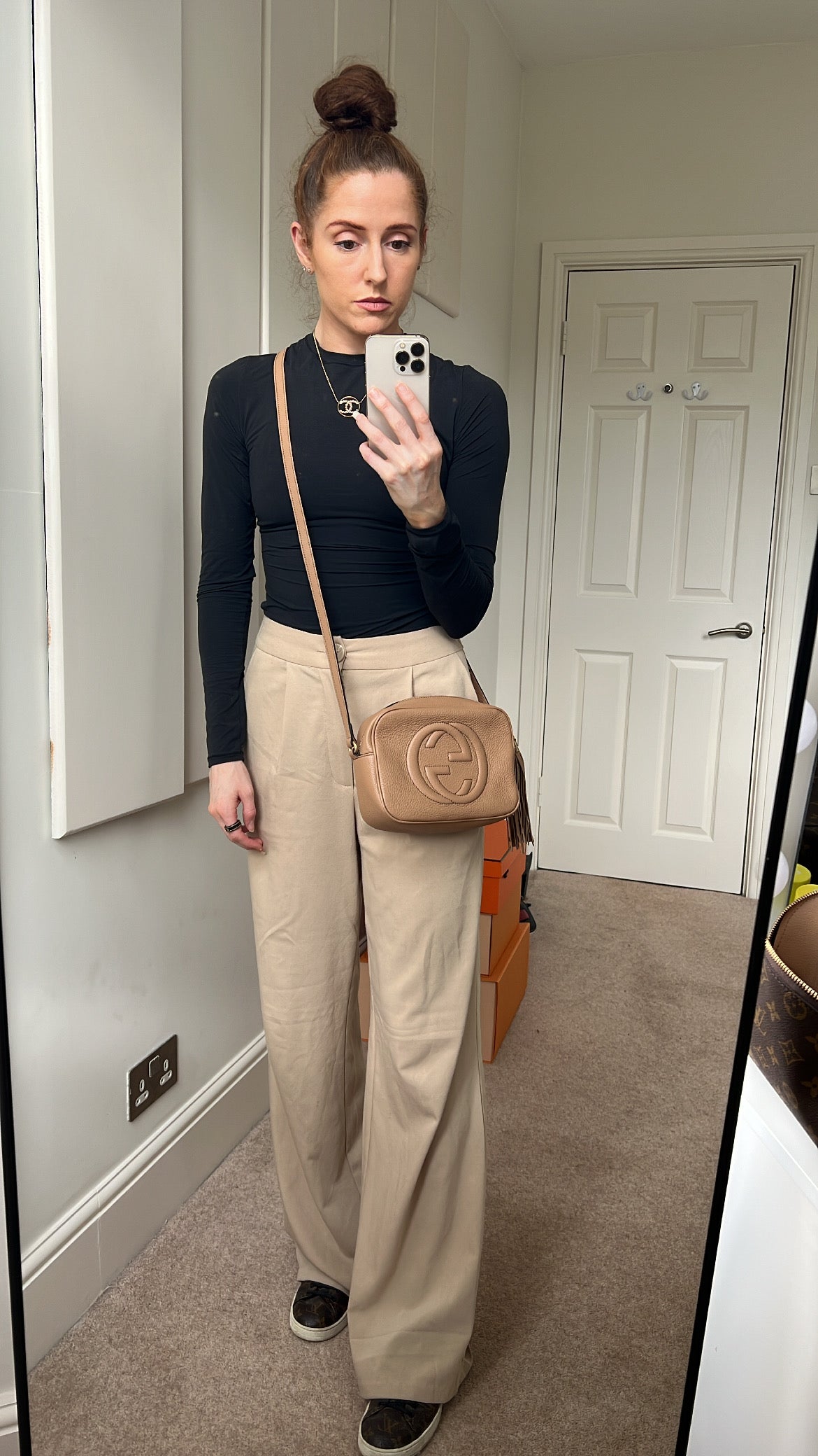 Gucci Soho Beige Leather Shoulder Bag Style 6