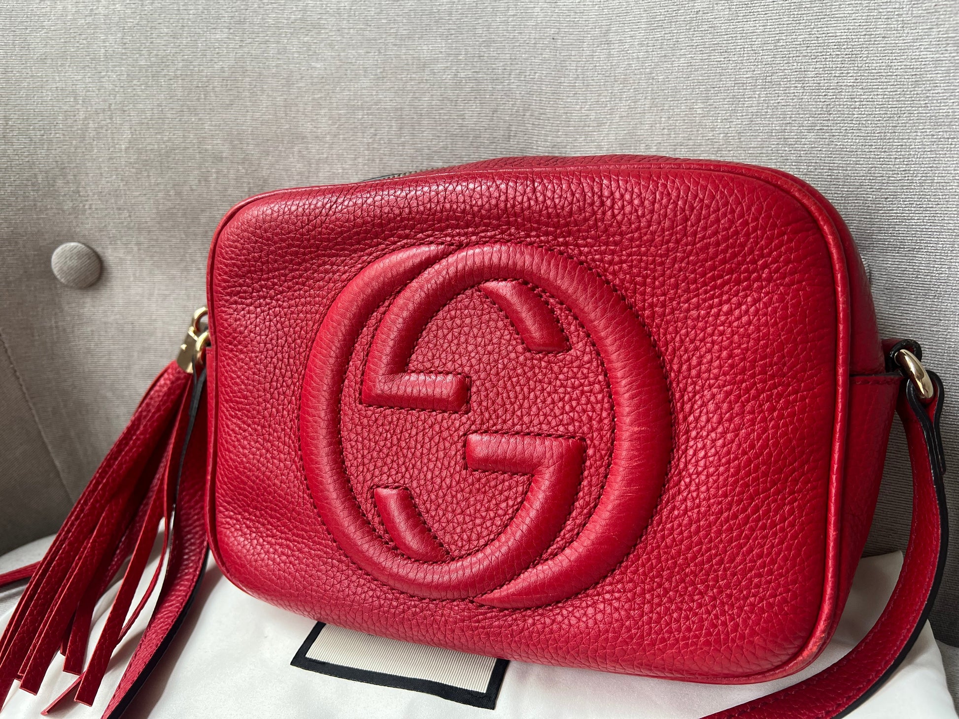Gucci Soho Red Leather Shoulder Bag Style 6