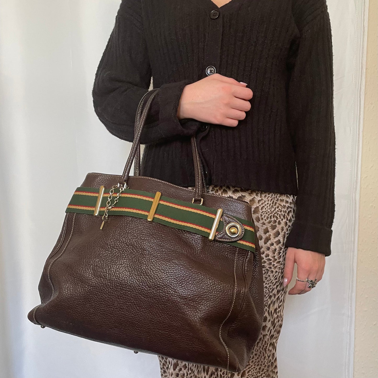 Gucci Brown Leather Tote Style 3