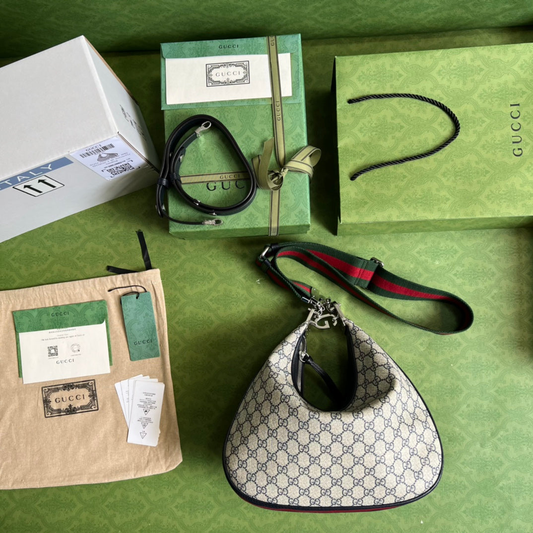 Gucci Leather Canvas Shoulder Bag