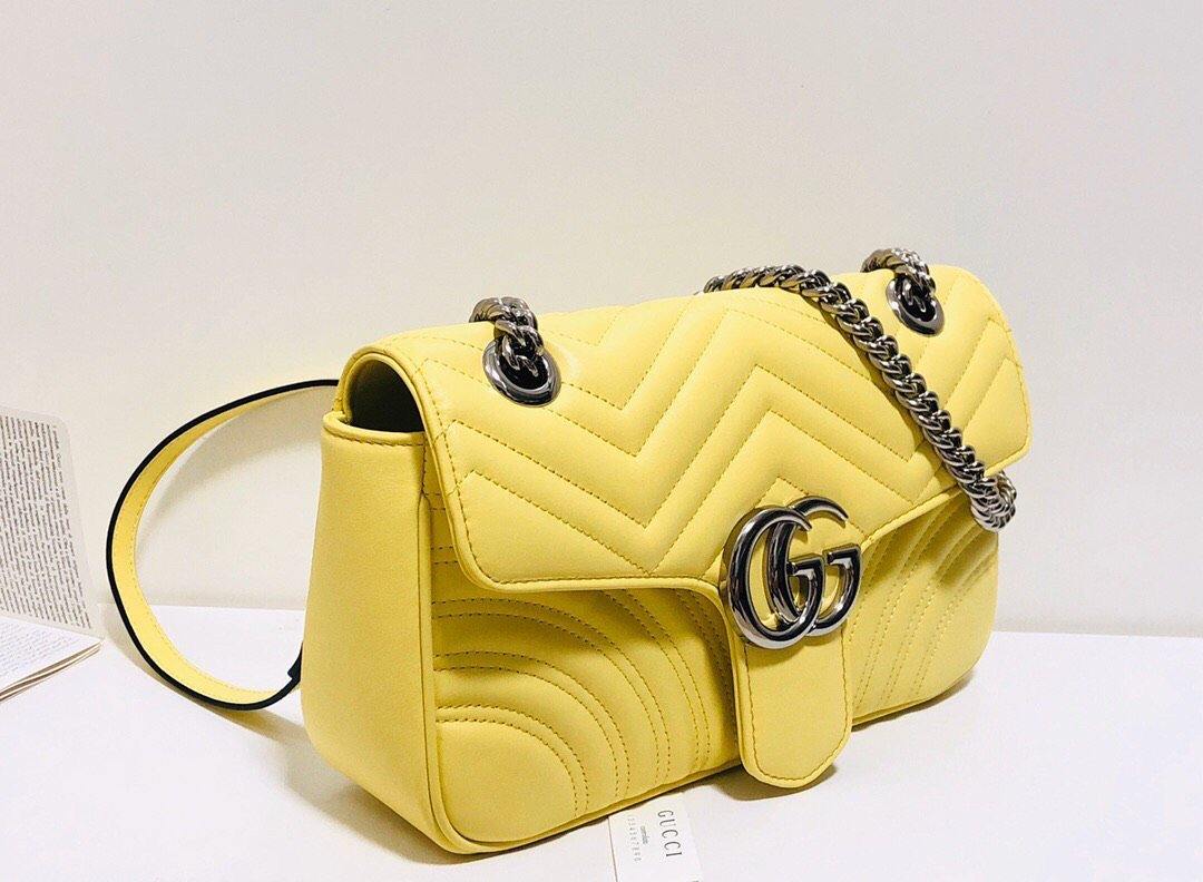 Gucci GG Marmont Leather Chain Shoulder Bag Style 34