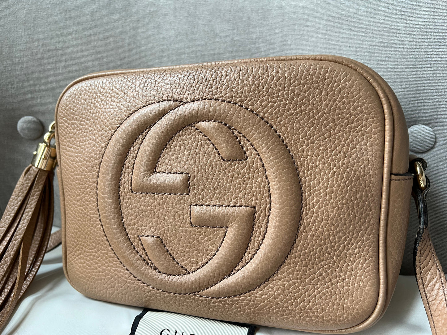 Gucci Soho Beige Leather Shoulder Bag Style 4