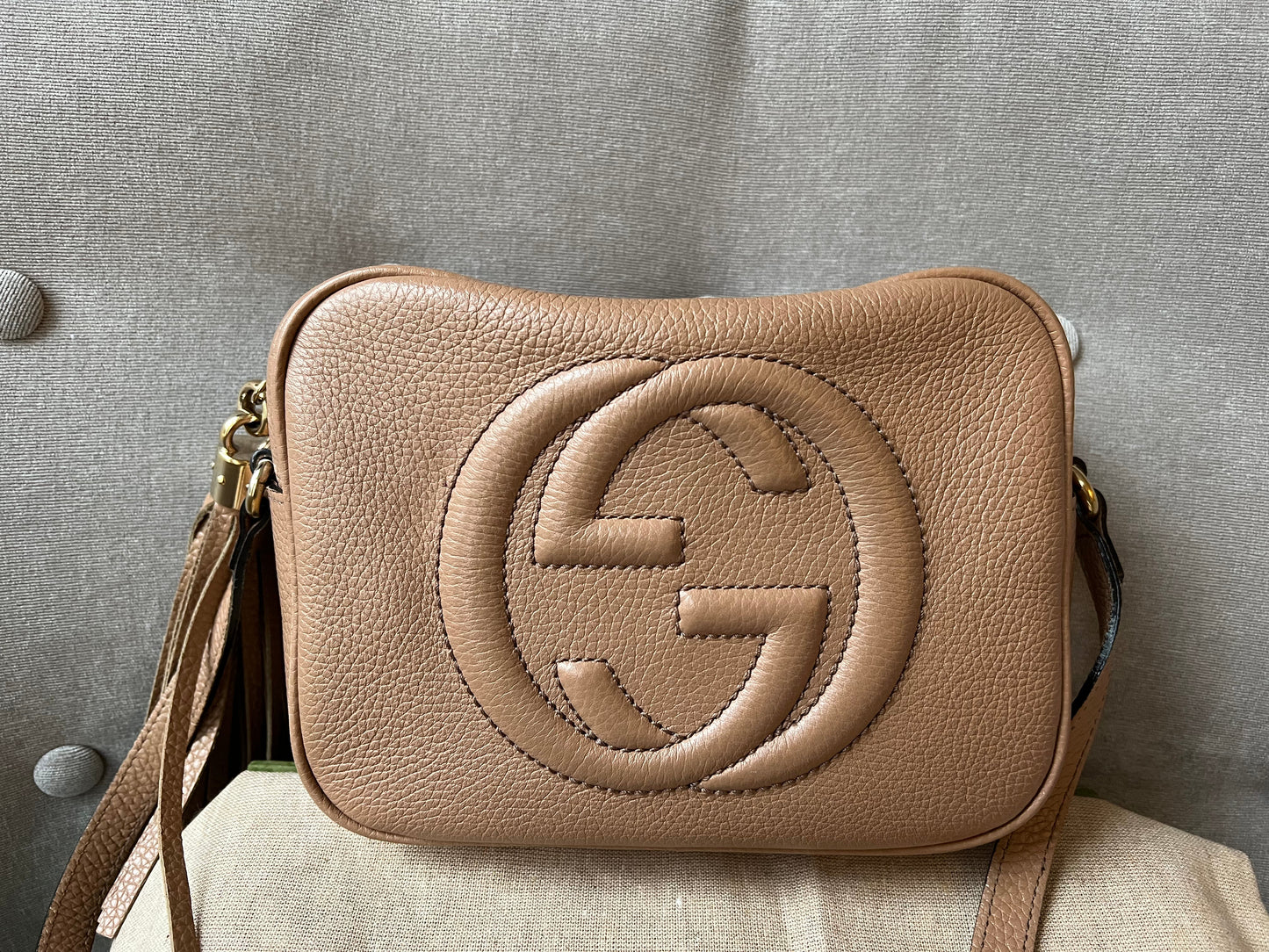 Gucci Soho Beige Leather Shoulder Bag Style 2