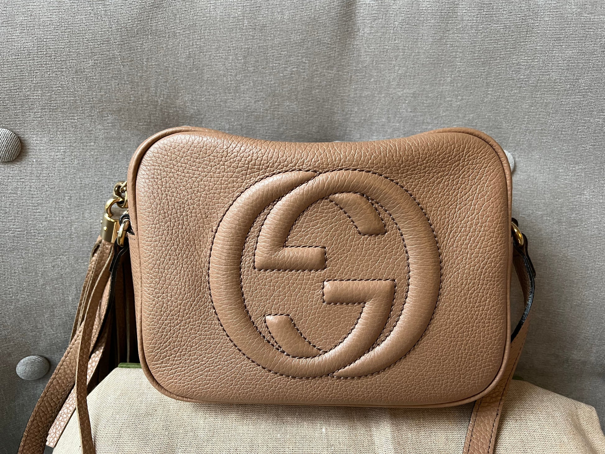Gucci Soho Beige Leather Shoulder Bag Style 2