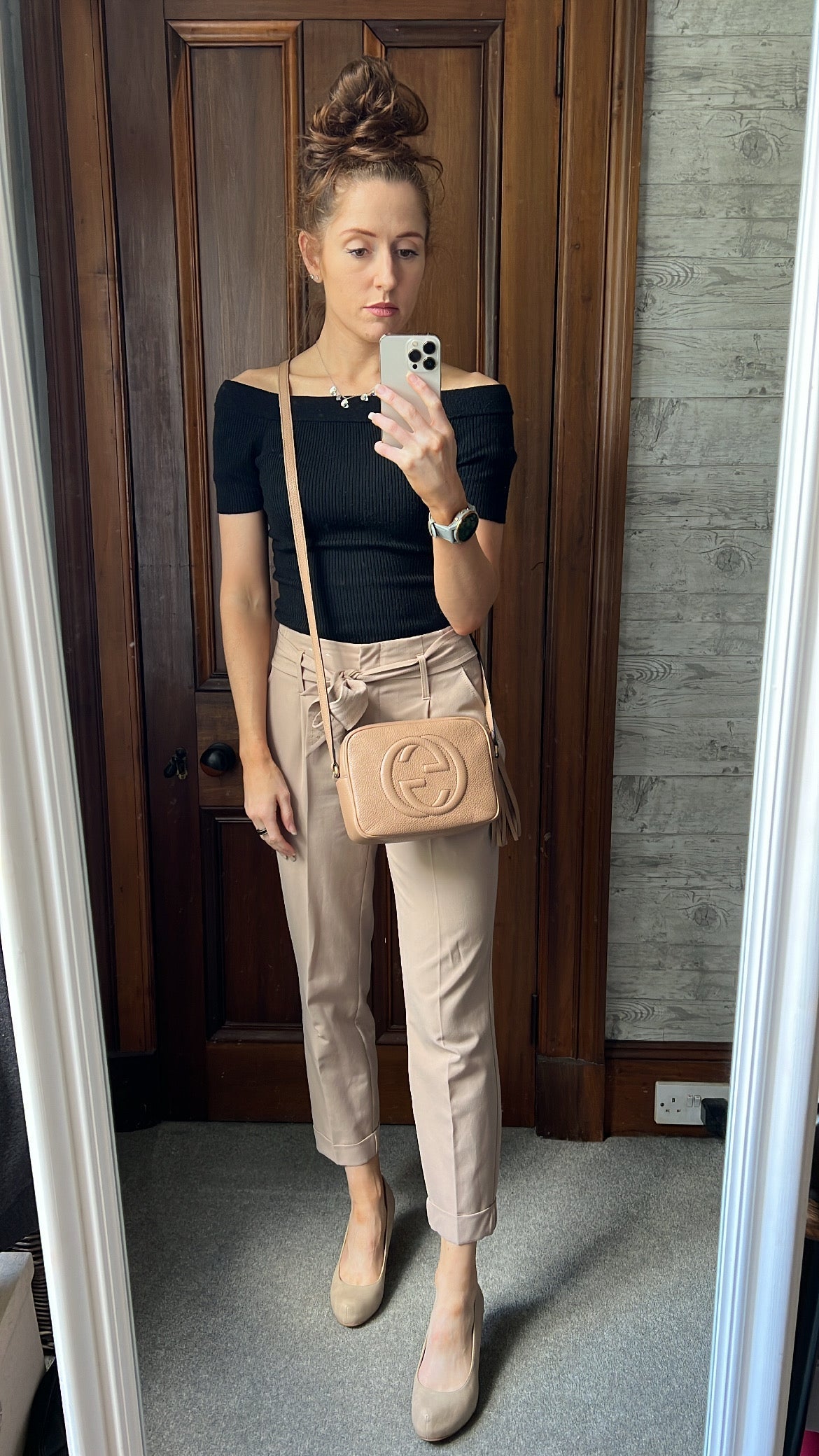 Gucci Soho Beige Leather Shoulder Bag Style 7