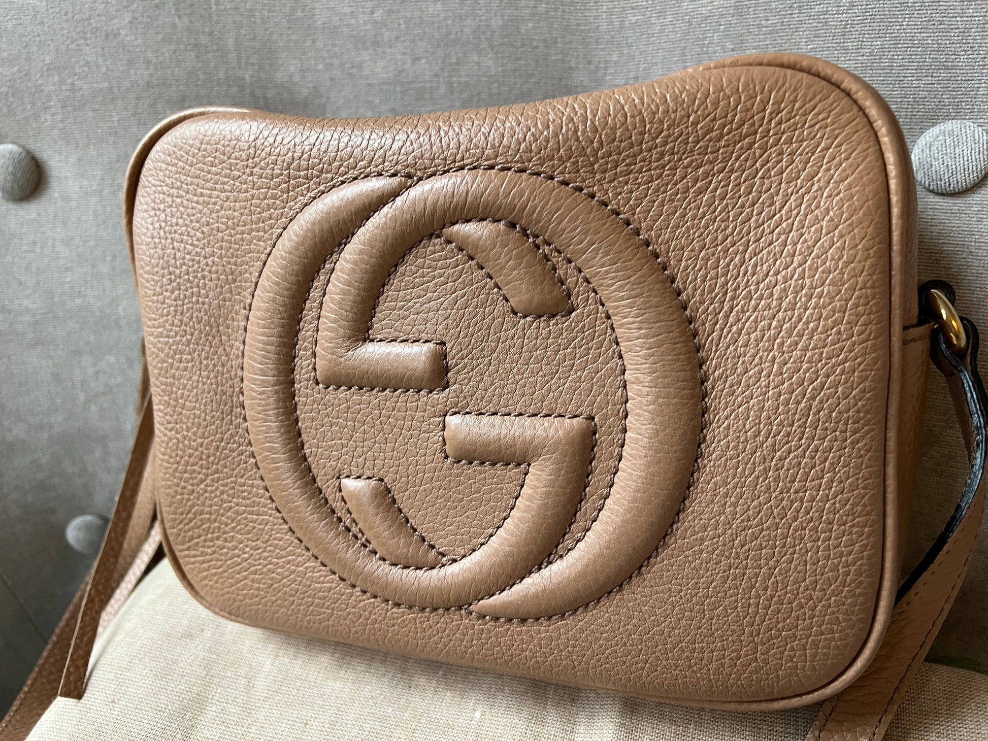 Gucci Soho Beige Leather Shoulder Bag Style 2