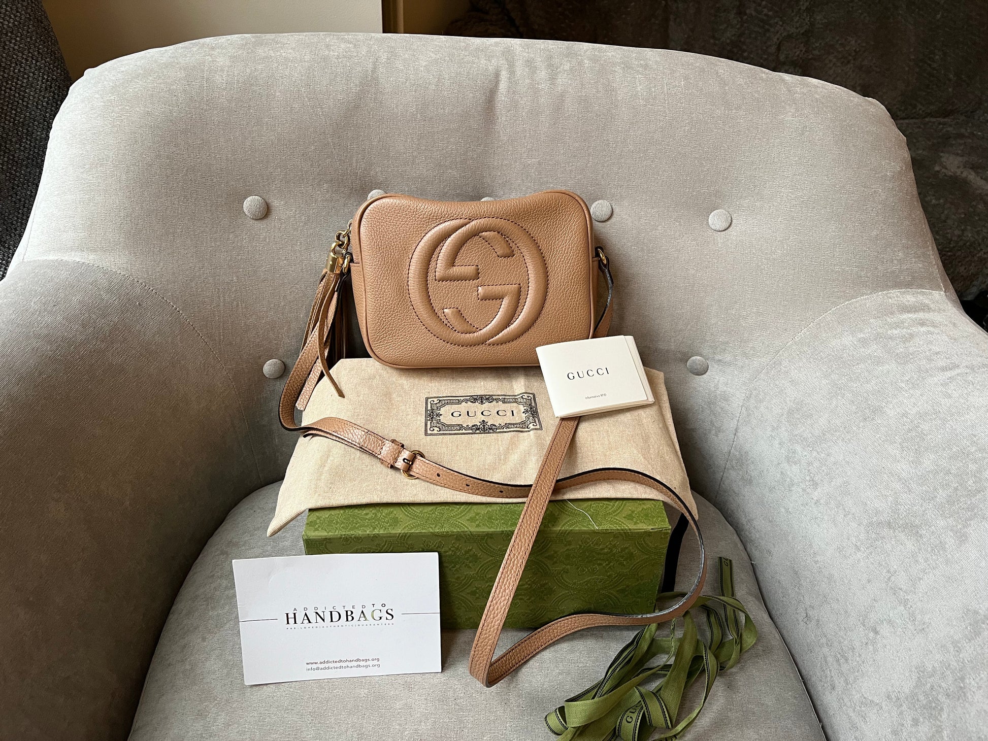 Gucci Soho Beige Leather Shoulder Bag Style 2