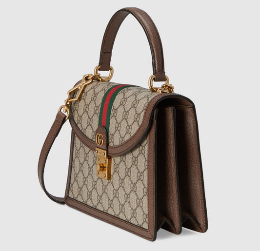 Gucci Leather Canvas Shoulder Bag Style 44