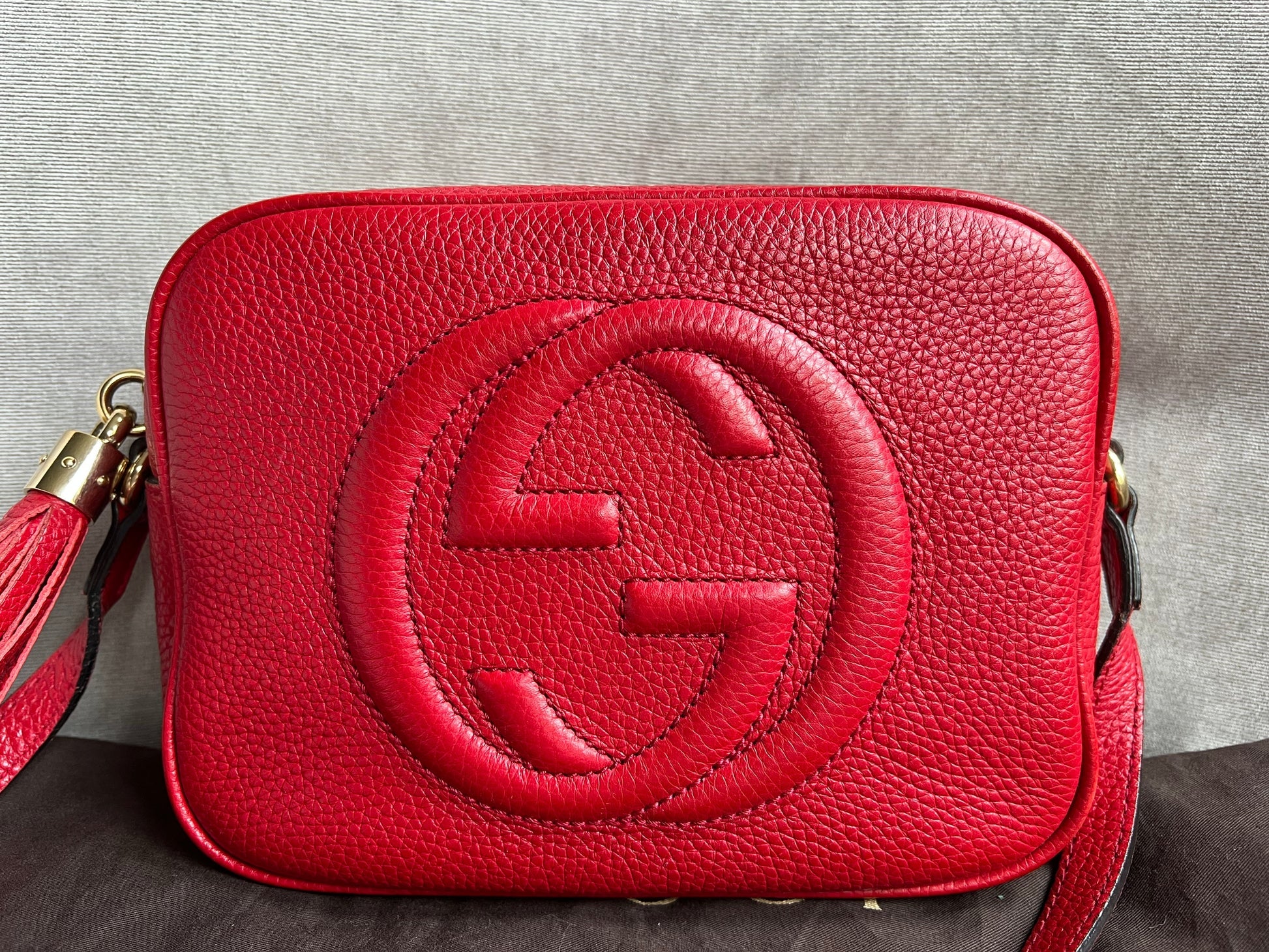 Gucci Soho Red Leather Shoulder Bag Style 4