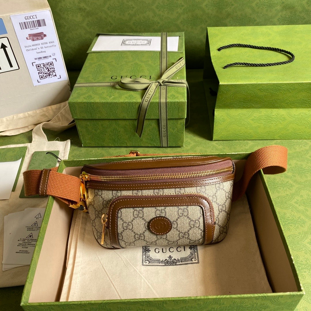 Gucci Monogram Leather Canvas Crossbody
