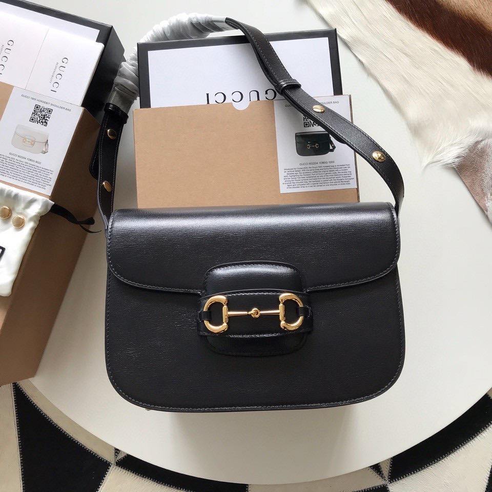 Gucci Horsebit Leather Nylon Shoulder Bag Style 6