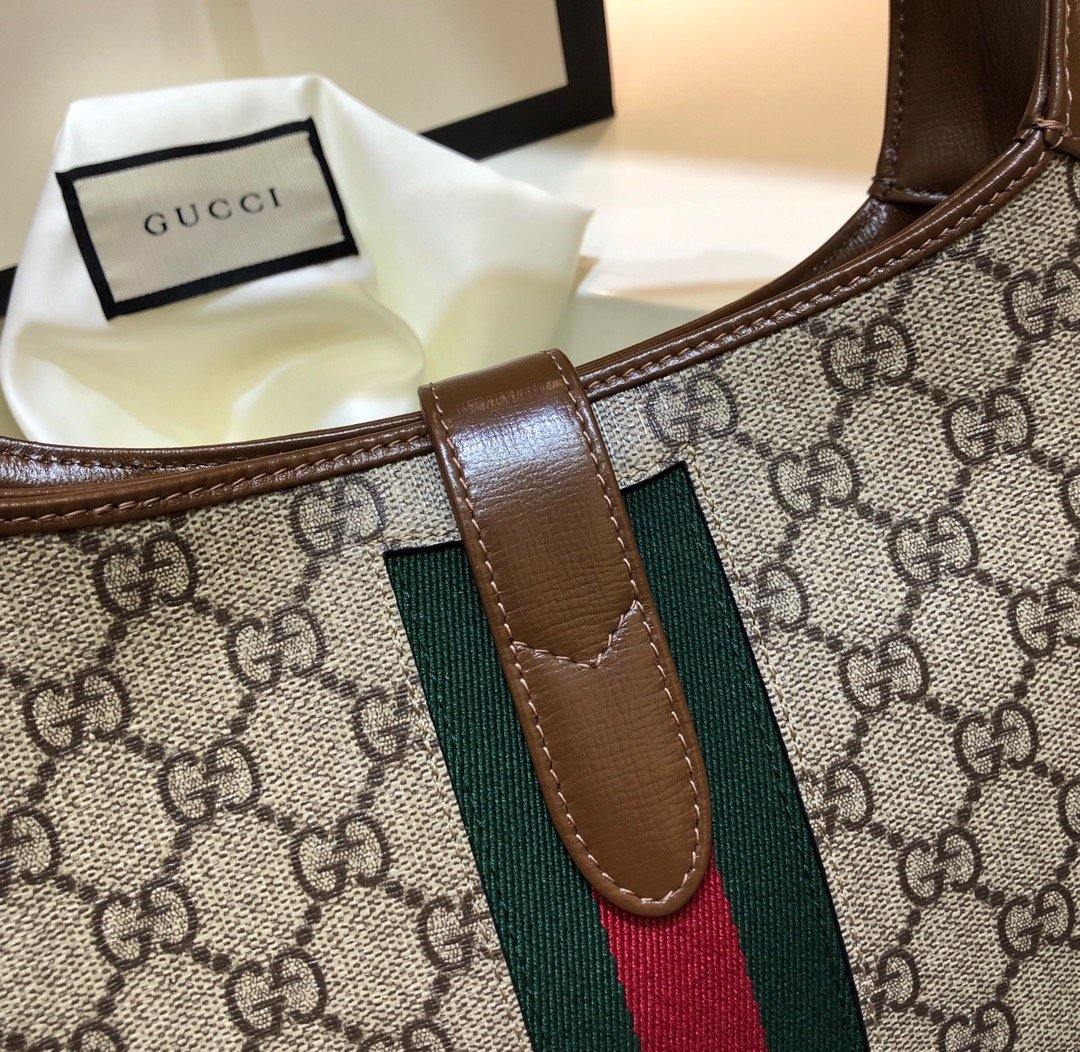 Gucci Leather Canvas Shoulder Bag Style 42