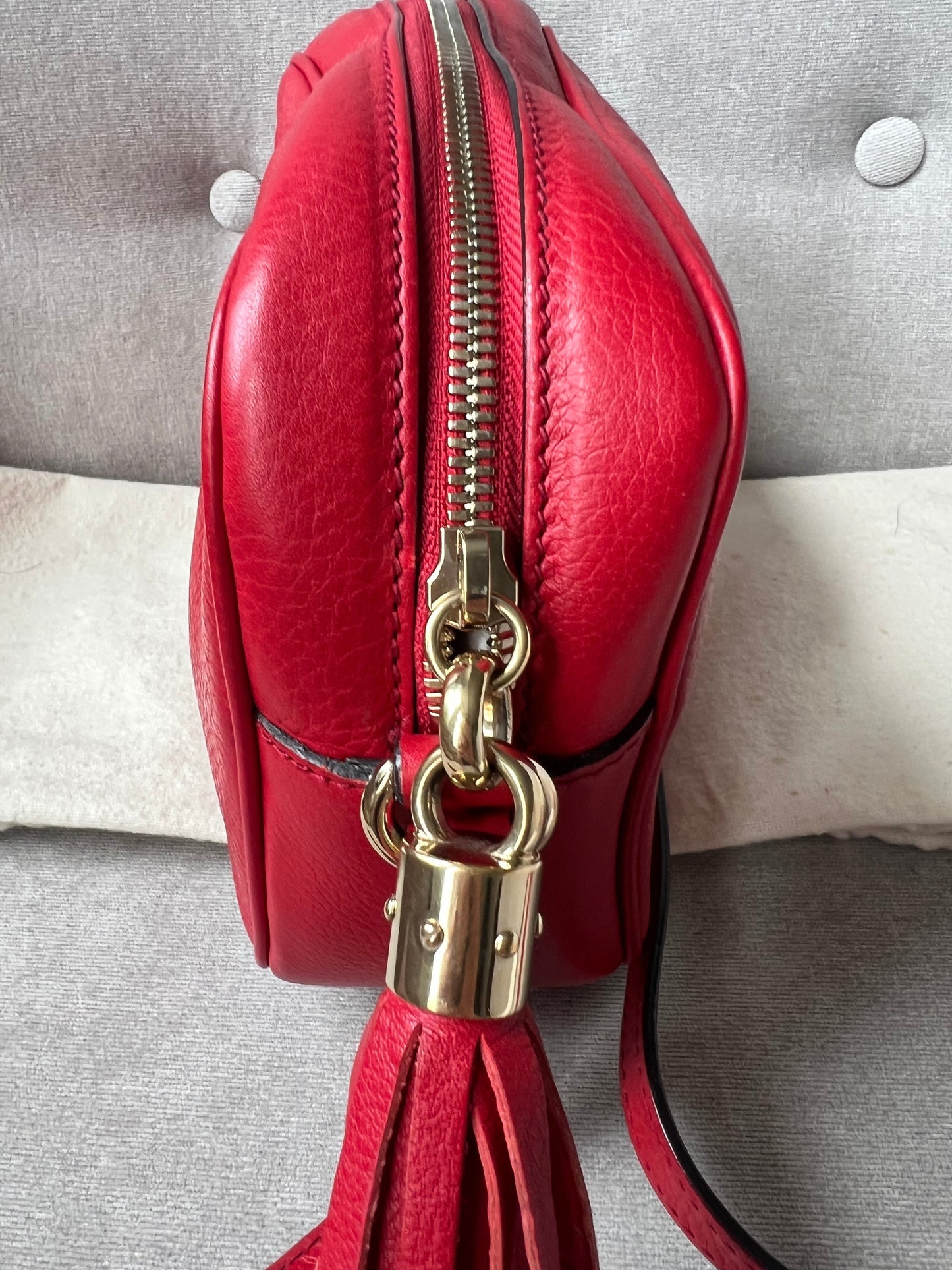 Gucci Soho Red Leather Shoulder Bag Style 7